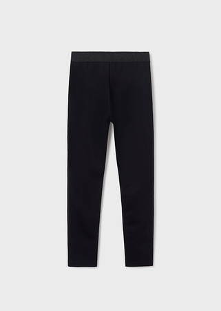Mayoral Junior 7743-043 Leginsy z wstawkami z imitacji skóry dla dziewczynki Negro