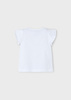 Mayoral Mini 3004-089 Koszulka z krótkim rękawem z aplikacją Blanco