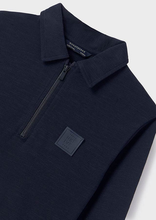 Mayoral Junior 7183-012 Koszulka polo z długim rękawem ECOFRIENDS dla chłopca Marino