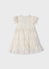 Mayoral Mini 3927-010 Sukienka z falbankami dla dziewczynki Ecru