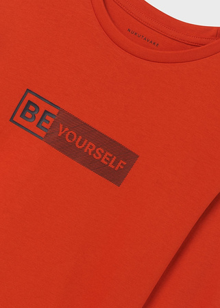 Mayoral Junior 842-037 Koszulka chłopięca z długim rękawem ECOFRIENDS pomarańczowa