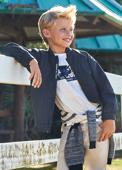 Mayoral Junior 6451-045 Kurtka bomber przeciwwiatrowa dla chłopca Granat owa