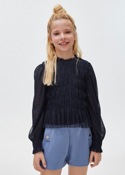Mayoral Junior 7176-091 Bluzka z tiulem dla dziewczynki Noche