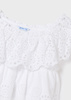 Mayoral Junior 6128-085 Bluzka hiszpanka z haftem dla dziewczynki Biała