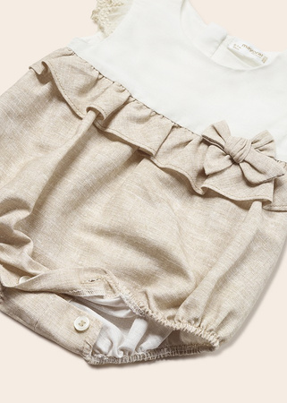 Mayoral Newborn 1689-079 Pajacyk lniany dla dziewczynki Lino