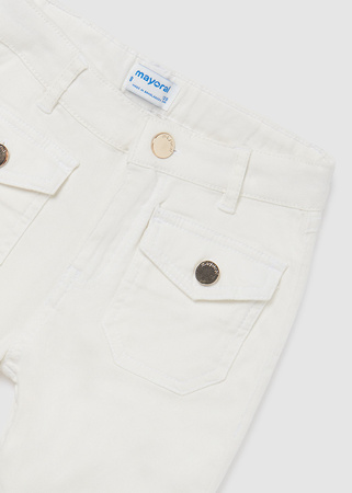 Mayoral Junior 6579-080 Spodnie cropped dla dziewczynki Białe