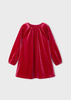 Mayoral Mini 4923-047 Sukienka aksamitna z błyskiem  Rojo