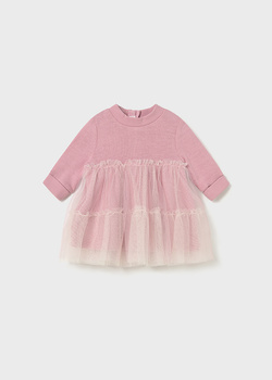 Mayoral Newborn 2824-015 Sukienka łączona trykot i tiul Orquidea