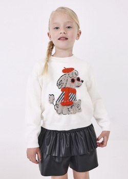 Mayoral Mini 4908-080 Spódnico - spodenki z imitacji skóry  dla dziewczynki  Negro