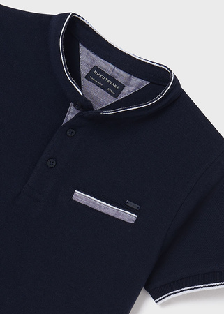 Mayoral Junior 6101-028 Koszulka polo z krótkim rękawem i stójką dla chłopca Granat