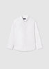 Mayoral Junior 874-051 Koszula z długim rękawem, z klasycznym kołnierzykiem dla chłopca Blanco