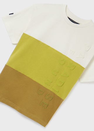 Mayoral Junior 6075-014 Koszulka z krótkim rękawem  z nadrukiem ECOFRIENDS dla chłopca  Sulfur