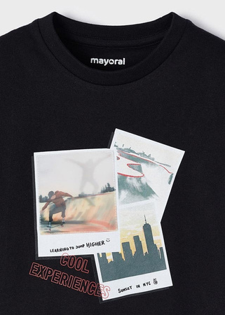 Mayoral Mini 4022-066 Koszulka chłopięca z długim rękawem z motywem interaktywnym Kolor czarny