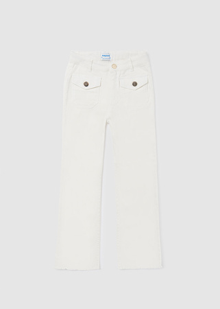 Mayoral Junior 6579-080 Spodnie cropped dla dziewczynki Białe