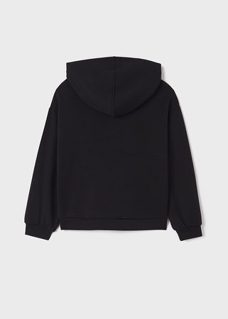 Mayoral Junior 6423-091 Bluza z kapturem zasuwana na zamek dla dziewczynki Czarna