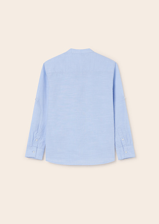 Mayoral Junior 6115-078 Koszula z długim rękawem ze stójką dla chłopca Niebieska