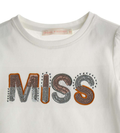 ORIGINAL MARINES DEA3563F Koszulka z cekinowym nadrukiem Ecru