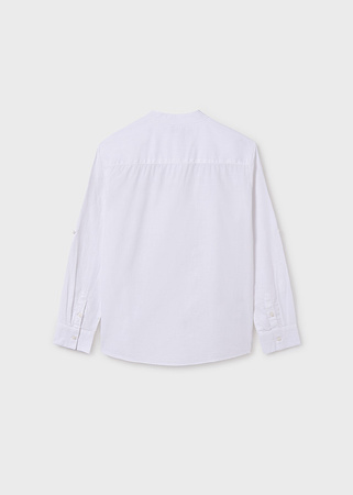 Mayoral Junior 6141-051 Koszula z długim rękawem ze stójką Blanco