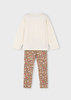 Mayoral Mini 4719-022 Komplet z leginsami Camel-rojo