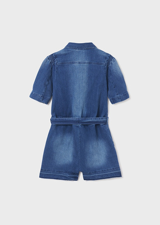 Mayoral Junior 6828-077 Kombinezon jeansowy dla dziewczynki niebieski