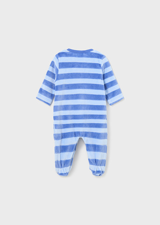 Mayoral Newborn 2753-047 Komplet 2 pajacyków z aksamitnej dzianiny ECOFRIENDS dla chłopca Niebieski