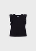 Mayoral Mini 3068-018 Koszulka bez rękawów z falbankami ECOFRIENDS czarna