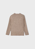Mayoral Mini 4002-033 Koszulka z długim rękawem w prążek ze stójką dla dziewczynki Beige vig