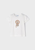 Mayoral mini 3037-065 Zestaw 2 koszulek z krótkim rękawem z aplikacjami dla dziewczynki  ECOFRIENDS Ecru