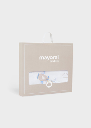 Mayoral Newborn 9247-085 Kocyk bawełniany dla niemowlęcia Blanco