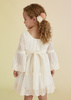 Abel&Lula 5036-056 Sukienka z haftowanym tiulem dziewczynki  Ecru