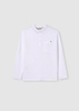 Mayoral Junior 6126-088 Koszulka polo z długim rękawem ze stójką dla chłopca  Blanco