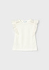 Mayoral Mini 3082-027 Koszulka bez rękawów z koronką Crudo
