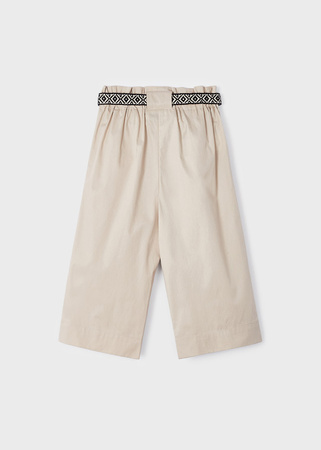 Mayoral Mini 3506-086 Spodnie cropped z paskiem dla dziewczynki Beżowe