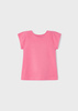Mayoral Mini 3071-055 Koszulka z krótkim rękawem z nadrukiem i aplikacją Rózowa