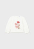 Mayoral Baby 1015-041 Koszulka z długim rękawem z aplikacją dla dziewczynki Crudo