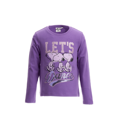 ORIGINAL MARINES DDAV3566F Koszulka z długim rękawem z cekinową aplikacją Snoopy dla dziewczynki Fiolet