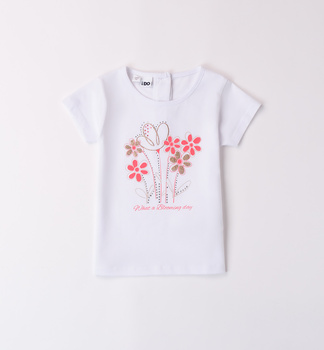 IDO 4B366/00 Koszulka z nadrukiem cyrkonie Kwiatki