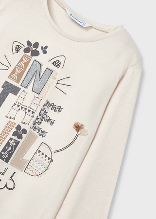 Mayoral Mini 4015-058 Koszulka z długim rękawem dla dziewczynki ECOFRIENDS Garbanzo