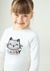 Mayoral Mini 4071-056 Koszulka z długim rękawem z kotkiem dla dziewczynki Crudo