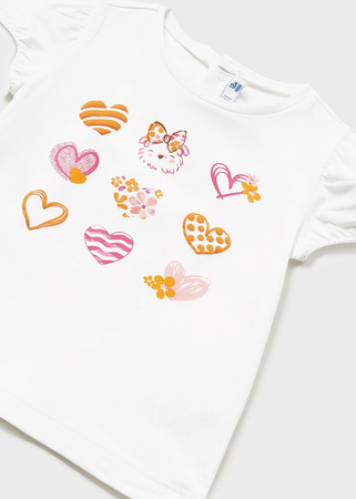 Mayoral Baby 1007-049 Koszulka z krótkim rękawem opaską Blanco - magenta