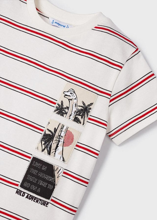 Mayoral Mini 3017-011 Koszulka z krótkim rękawem z aplikacją ECOFRIENDS dla chłopca Śmietanka