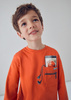 Mayoral 4078-088 Koszulka z długim rękawem z nadrukiem Naranja