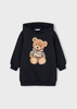 Mayoral Mini 4928-060 Sukienka z nadrukiem Miś Negro