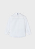 Mayoral Mini 3122-067 Koszula lniana z długim rękawem z kołnierzykiem dla chłopca Blanco