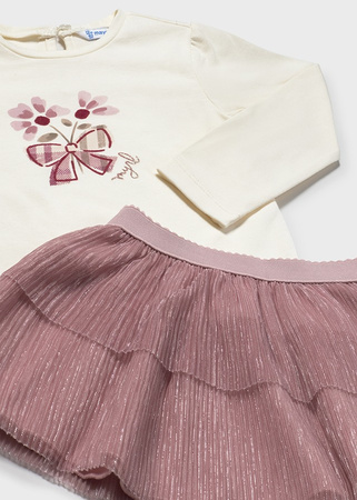 Mayoral Baby 2922-011 Komplet 3 częściowy z tiulową spódniczką Rosado