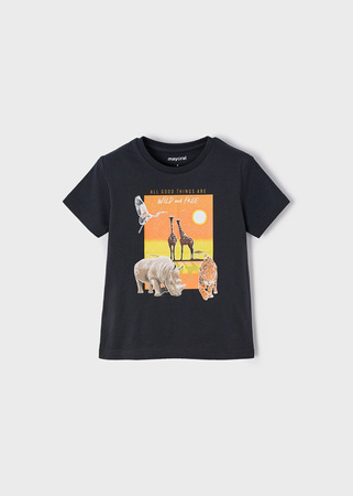 Mayoral Mini 3006-054 Koszulka z krótkim rękawem dla chłopca ECOFRIENDS Safari Grafit