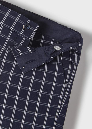 Mayoral Baby 1232-021 Komplet z bermudami z lnem w kratkę dla chłopca Granatowy