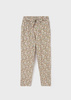 Mayoral junior 6573-042 Długie spodnie dla dziewczynki z nadrukiem w kwiaty beż