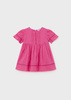 Mayoral Baby 1912-029 Sukienka z ażurowym haftem Magenta