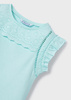Mayoral Mini 3074-067 Koszulka bez rękawów z haftem ECOFRIENDS  Aqua